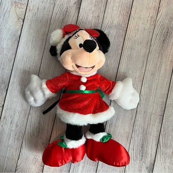 Disney Parks Minnie Mouse Mrs Claus Plush - Picture 2 of 7